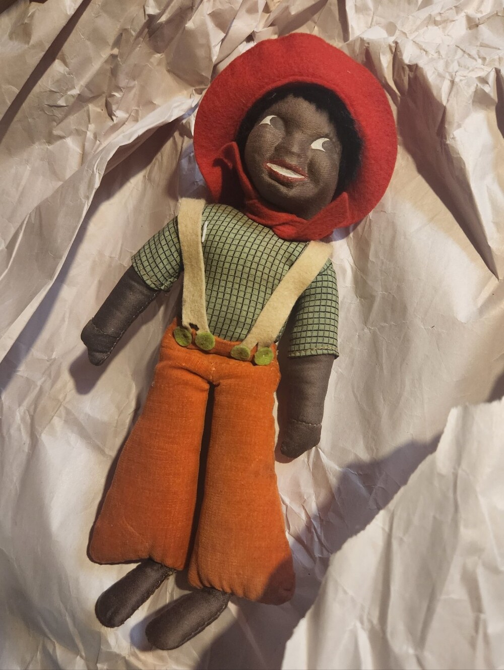 Antique 1930s Merrythought Hygienic Toys Molded Cloth Character Doll